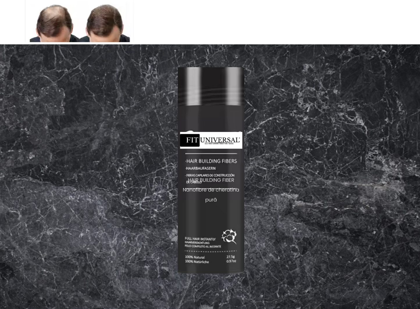 Nanofibre  din keratina pura pentru par rar, FITUNIVERSAL, pudra cu cu fibre pentru par mai des instant, rezistenta la apa, nanofibre de Keratina, Maro mediu, Medium Brown
