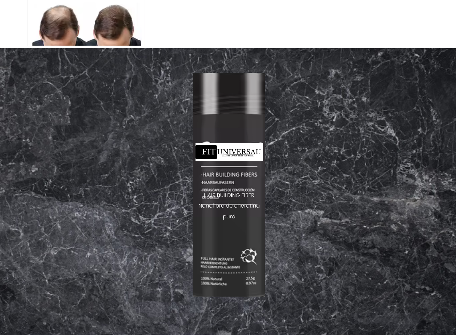 Nanofibre  din keratina pura pentru par rar, FITUNIVERSAL, pudra cu cu fibre pentru par mai des instant, rezistenta la apa, nanofibre de Keratina, Maro mediu, Medium Brown